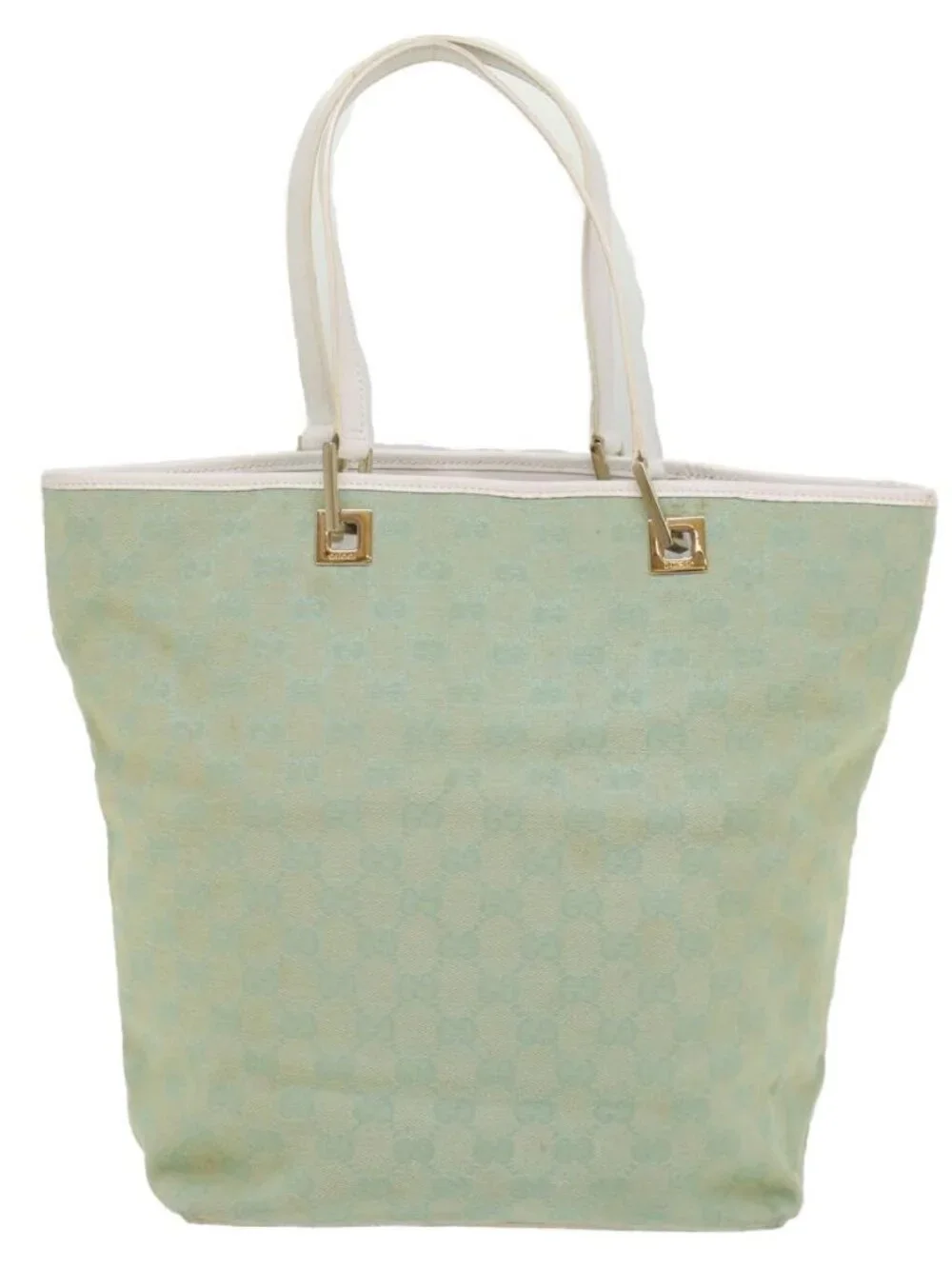 GUCCI GG Canvas Tote Bag Light Blue 002 1098 Auth ki3541